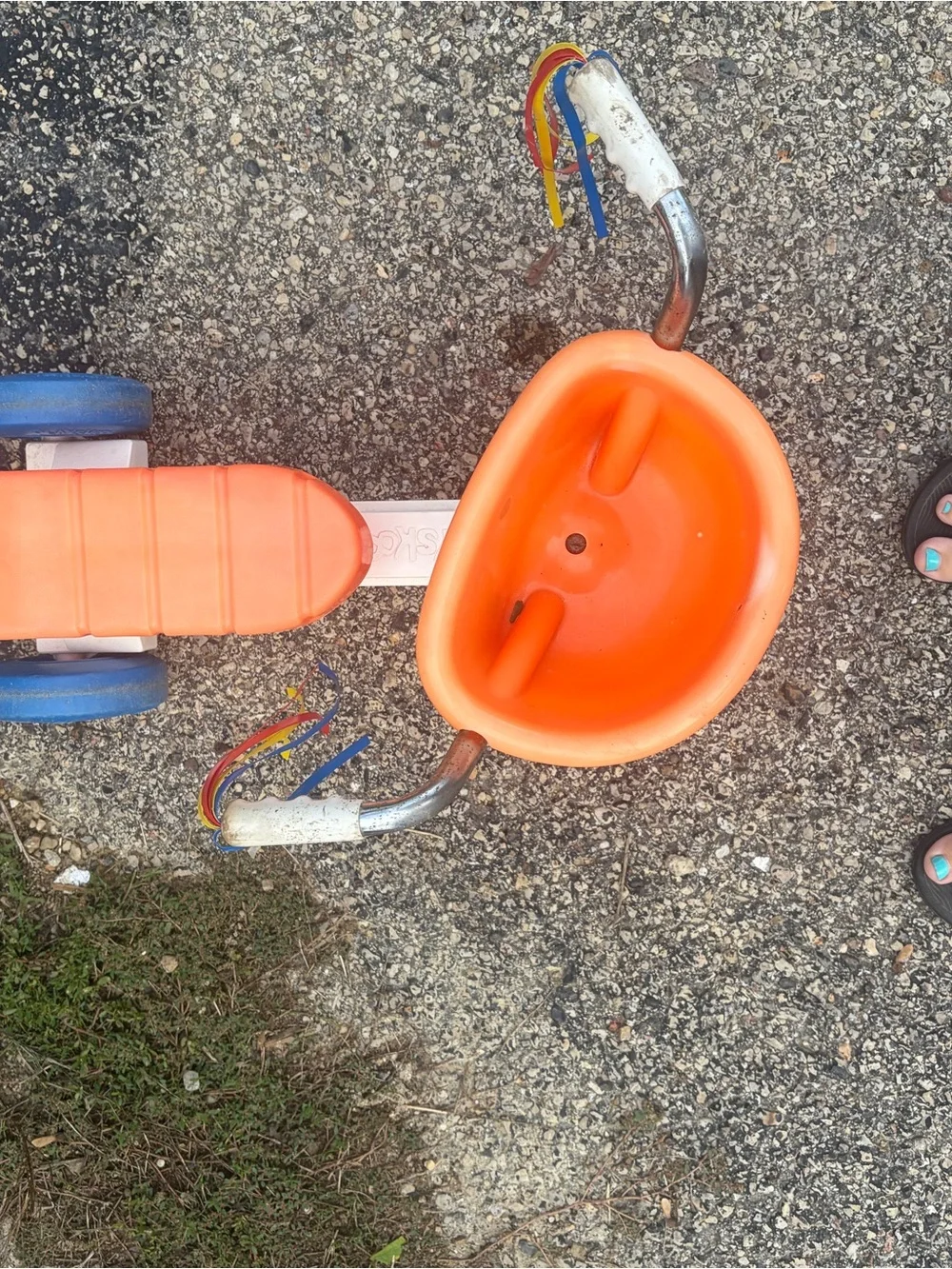 Bright Orange and Blue Kids Ride-On Trike